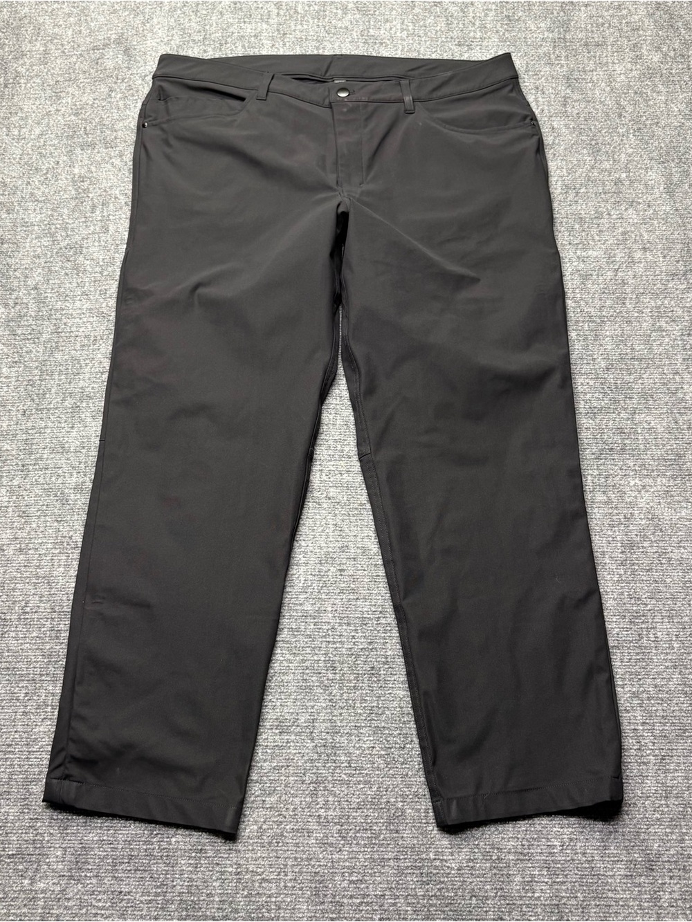 Lululemon ABC Pants Mens 38x29 Black Classic Fit Warpstreme Golf Casual Hemmed